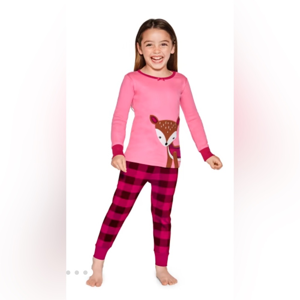 NWT Gymboree Girls Plaid Deer Cotton 2-Piece Pajamas - Sz: 5T